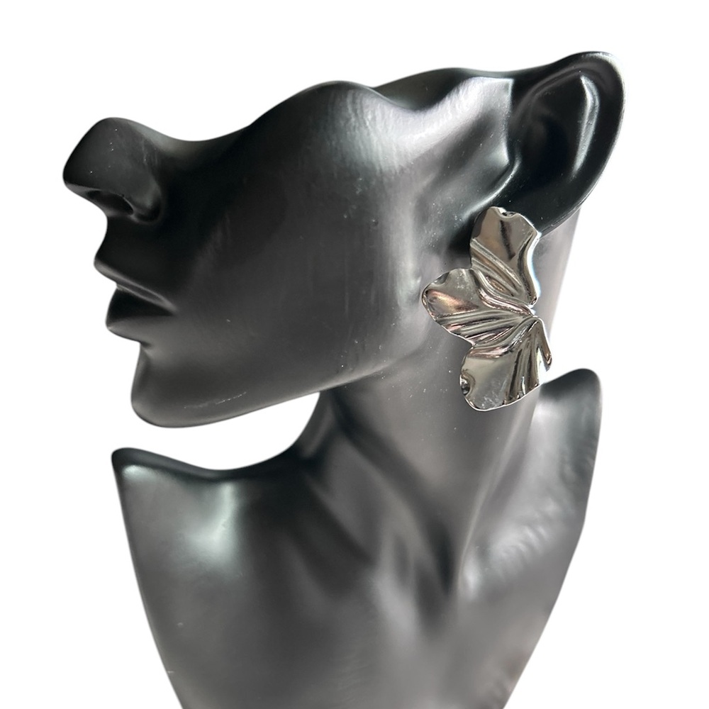 Elegant Silver Butterfly Earrings